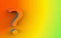 Orange question mark on a colorful background