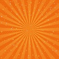 Orange radial background with Japanese design.