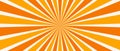 Orange radial lines background. Radial sunburst wallpaper. Abstract sun rays and beams comic texture. Vintage summer Royalty Free Stock Photo