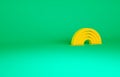 Orange Rainbow icon isolated on green background. Minimalism concept. 3d illustration 3D render