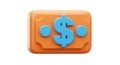 Orange rectangular object with rounded edges resembling a simplified bar of soap Royalty Free Stock Photo