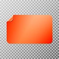 Orange rectangular peel off paper sticker