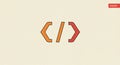 Orange and red angular brackets encapsulate a forward slash, symbolizing coding or Royalty Free Stock Photo
