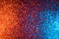 Orange red and blue shiny abstract blurred festive bokeh lights Royalty Free Stock Photo