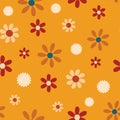 Orange Red Flower Repeating Seamless Pattern