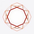 an orange and red geometric shape on a white background Royalty Free Stock Photo