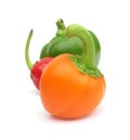 Orange red green chili peppers Royalty Free Stock Photo