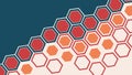 Orange and Red Hexagonal Honeycomb Pattern, vector design Generative AI Royalty Free Stock Photo