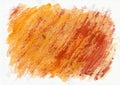 Orange and red horizontal watercolor hand drawn background. Beautiful diagonal hard strokes of the paint brush.