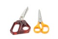 orange and red scissors. dirty. isolated on white background Royalty Free Stock Photo