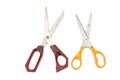 orange and red scissors. dirty. isolated on white background Royalty Free Stock Photo