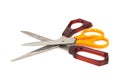 orange and red scissors. dirty. isolated on white background Royalty Free Stock Photo