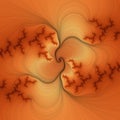 Orange red soft autumn fractal, abstract background