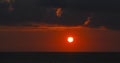 Orange-red sunrise over the Black Sea Royalty Free Stock Photo