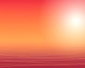 an orange and red sunset background with a wave in the middle Royalty Free Stock Photo