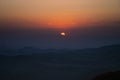 orange-red sunset in the mountains, dusk. beautiful background Royalty Free Stock Photo