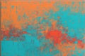 Orange, red and teal messy acrylic printed acrylic monoprint Royalty Free Stock Photo