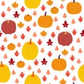 Autumn symbols.Vector seamless pattern in flat design