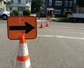 Orange Reflective Traffic Safety Cones with Arrows