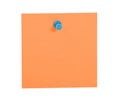 Orange reminder note with blue pin Royalty Free Stock Photo