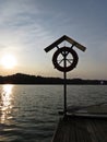 Orange Rescue Circle Life Buoy Save Wharf Harbor Marina Yard