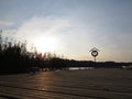 Orange Rescue Circle Life Buoy Save Wharf Harbor Marina Yard Royalty Free Stock Photo