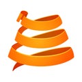 Orange retro celebration bright ribbon for your design