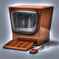 Orange retro computer