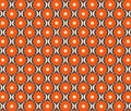 Orange Retro Daisy 1970s Mid Century Flower Pattern Royalty Free Stock Photo