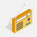 Orange retro radio receiver isometric icon Royalty Free Stock Photo