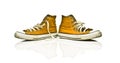 Orange retro sneakers Royalty Free Stock Photo