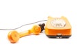 Orange retro telephone Royalty Free Stock Photo