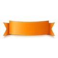 Orange Ribbon Banner Isolated White Background image Royalty Free Stock Photo