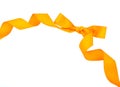 Orange ribbon and bow isolated