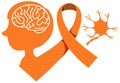 Orange ribbon leukemia awareness multiple sclerosis awareness malnutrition awareness sign or object