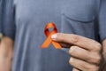 Orange ribbon in support of multiple sclerosis