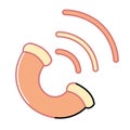 Orange ringing phone icon. Vector Royalty Free Stock Photo