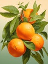 Orange ripe fresh fruit citrus food nature organic tangerine mandarin juicy leaves vitamin background Royalty Free Stock Photo