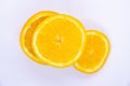 Orange Ripe Juicy Mandarin in White Background Isolated Slices Royalty Free Stock Photo