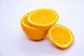 Orange Ripe Juicy Mandarin in White Background Isolated Slices Royalty Free Stock Photo
