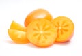 Orange ripe persimmons Royalty Free Stock Photo