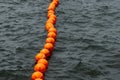 Orange river buoys on the Chao Praya river