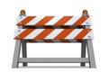 Orange road barrier under consruction