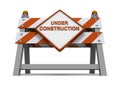Orange road barrier under consruction Royalty Free Stock Photo
