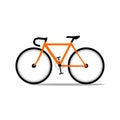 Orange road bicycle. Vector illustration.