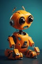 An orange robot. AI generative image. AI generative