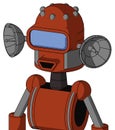 Orange Robot With Dome Head And Happy Mouth And Large Blue Visor Eye