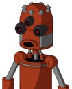 Orange Robot With Dome Head And Round Mouth And Three-Eyed