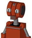 Orange Robot With Multi-Toroid Head And Vent Mouth And Two Eyes