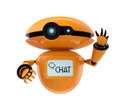 Orange robot on white background